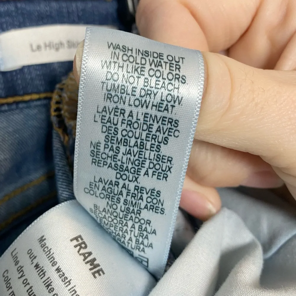 Frame Le High Skinny Released Raw Hem Jeans in Merrick Wash - Picture 11 of 11